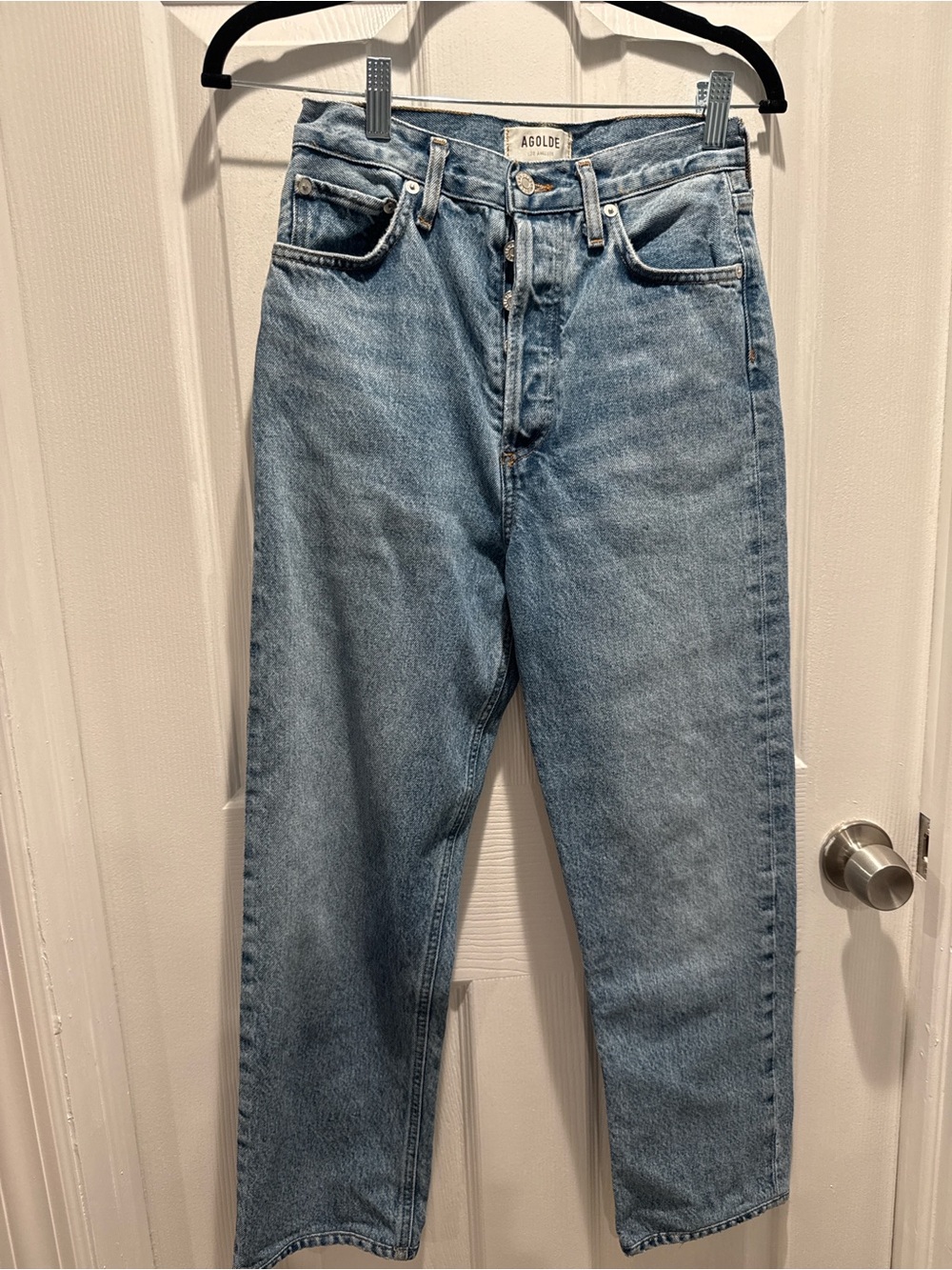 AGOLDE 90’s Organic Cotton Jeans Women’s 25 Light Wash Button Fly Straight Leg